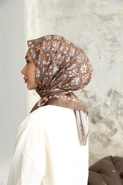 Fiore Desen Bambu Kraş Eşarp Moda Vizonu