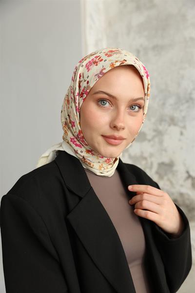 Fiore Desen Bambu Kraş Eşarp Tarçın