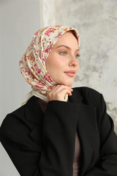 Fiore Desen Bambu Kraş Eşarp Tarçın