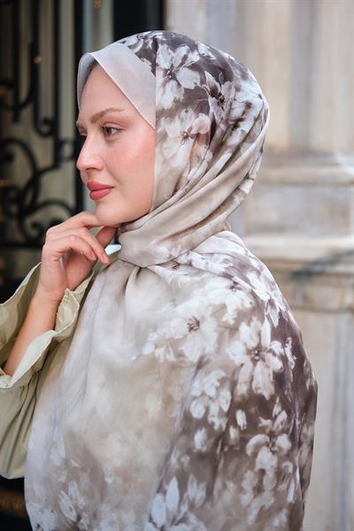 Flora Desen Fransız İpeği Şal Taş