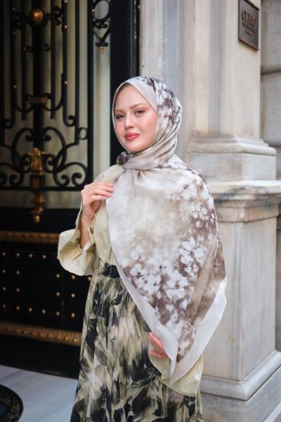 Flora Desen Fransız İpeği Şal Taş