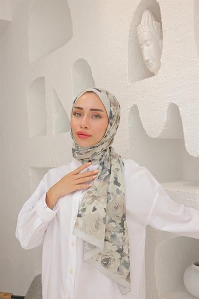 Flora Desenli Pamuk Şal Çakıltaşı