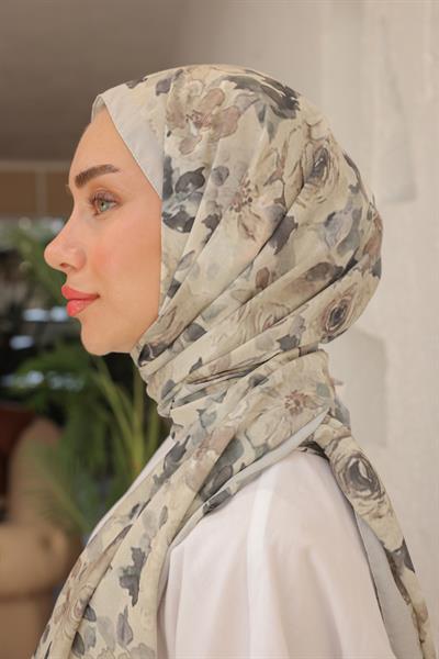 Flora Desenli Pamuk Şal Çakıltaşı