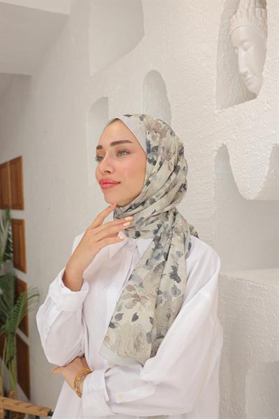 Flora Desenli Pamuk Şal Çakıltaşı