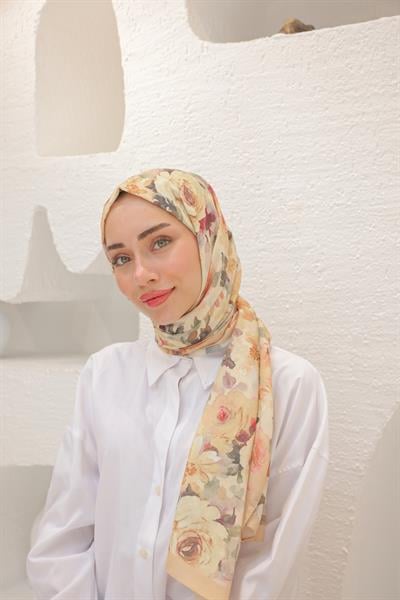 Flora Desenli Pamuk Şal Kavun