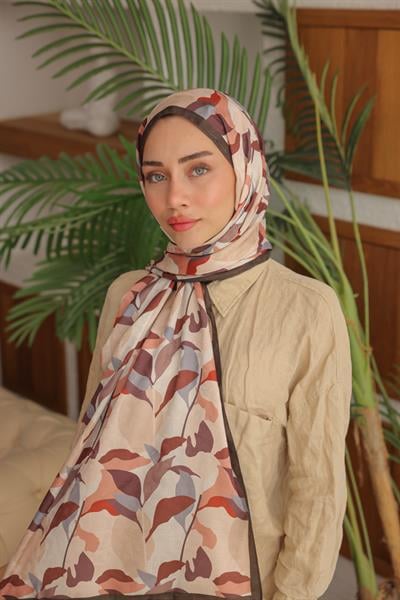 Fly Desen Pamuk İpek Şal Acı Kahve