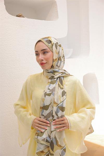 Fly Desen Pamuk İpek Şal Adaçayı