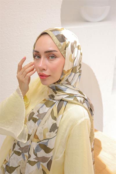 Fly Desen Pamuk İpek Şal Adaçayı