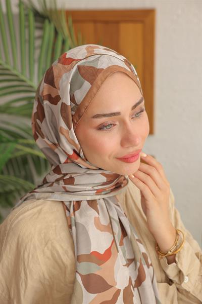 Fly Desen Pamuk İpek Şal Bakır