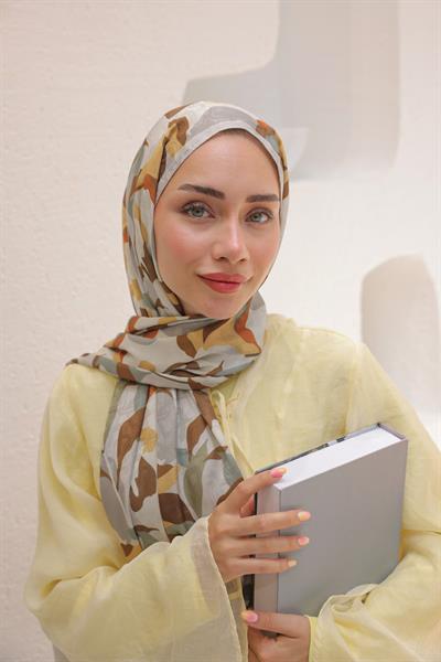 Fly Desen Pamuk İpek Şal Taş