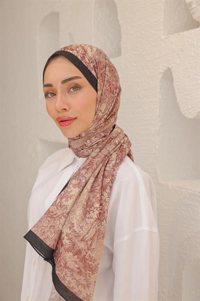 Forest Desenli Pamuk Şal Bakır