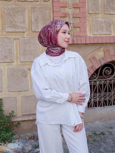 Freda Desen Eşarp Antik Fuşya