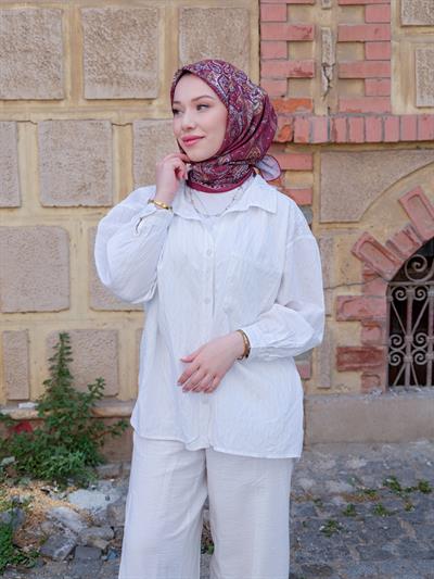 Freda Desen Eşarp Antik Fuşya