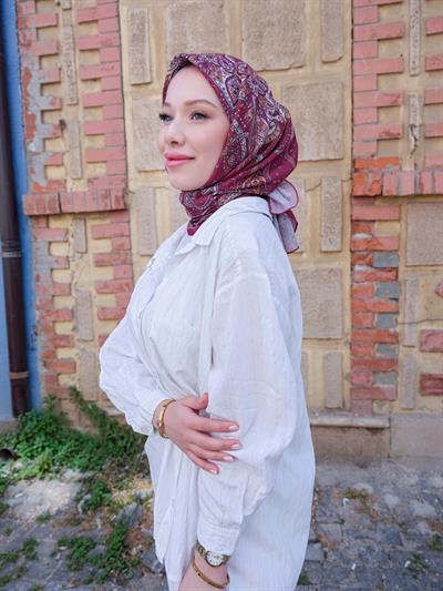 Freda Desen Eşarp Antik Fuşya