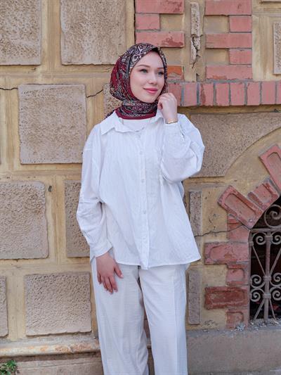 Freda Desen Eşarp Bordo