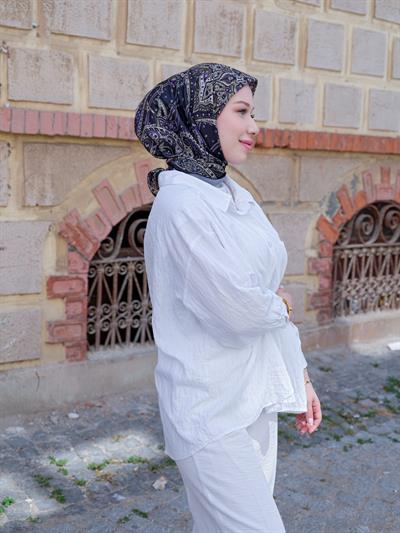 Freda Desen Eşarp Kurşun