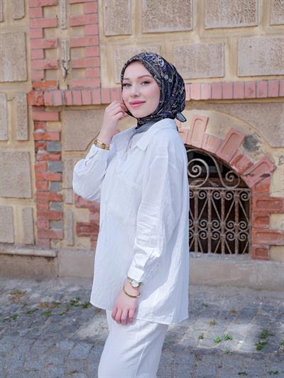 Freda Desen Eşarp Kurşun