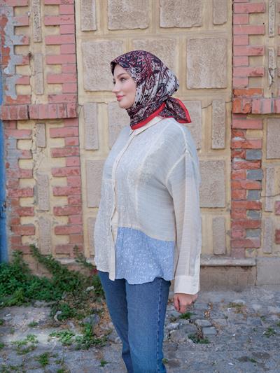 Freda Desen Eşarp Nar Çiçeği