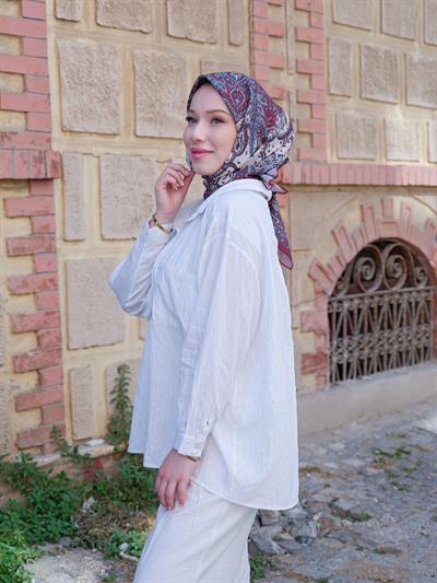 Freda Desen Eşarp Taş Bordo