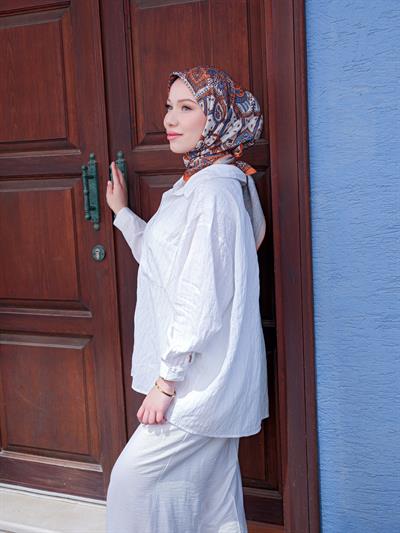 Freda Desen Eşarp Turuncu