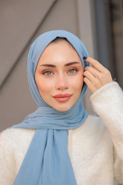 Gusto Pamuk Şal Gök Mavi