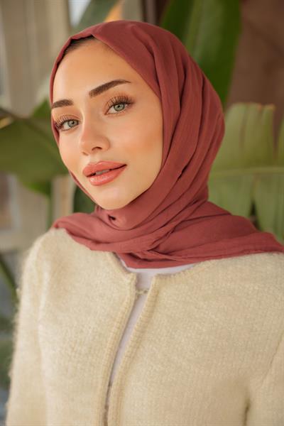 Gusto Pamuk Şal Koyu Gül Kurusu