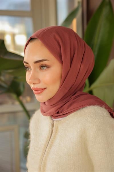 Gusto Pamuk Şal Koyu Gül Kurusu