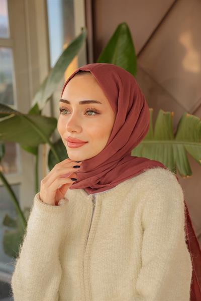 Gusto Pamuk Şal Koyu Gül Kurusu