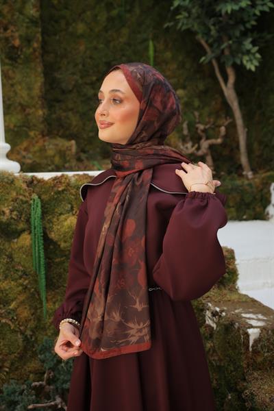 İntense Desenli Pamuk Şal Bordo