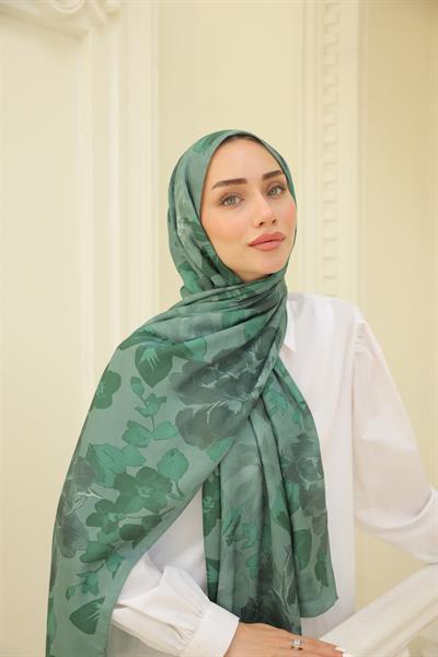 İntense Desenli Pamuk Şal Yeşil