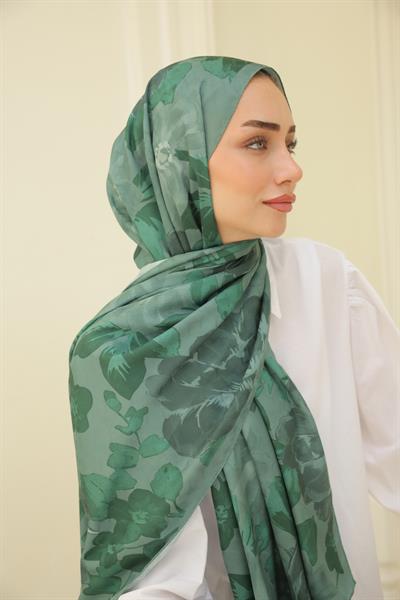 İntense Desenli Pamuk Şal Yeşil