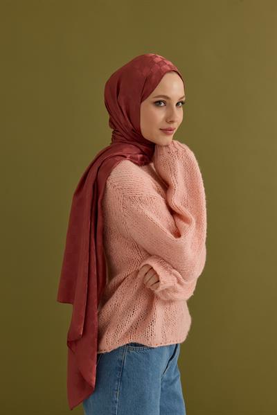 İpeksi Dama Monogram Şal Kiraz Çiçeği