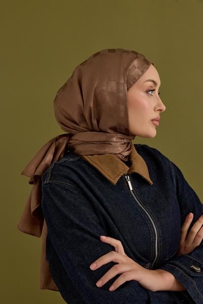 İpeksi Dama Monogram Şal Mocha