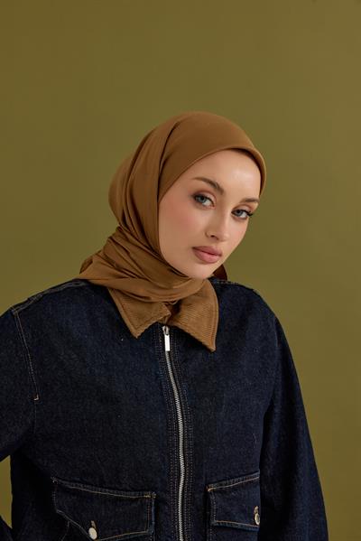 İpeksi Nokta Monogram Eşarp Camel