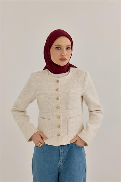 İpeksi Nokta Monogram Eşarp Karmen