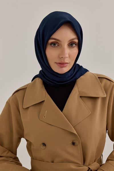 İpeksi Nokta Monogram Eşarp Lacivert