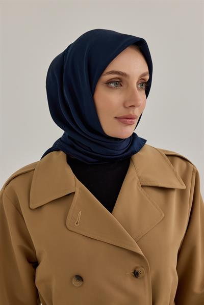 İpeksi Nokta Monogram Eşarp Lacivert