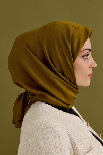 İpeksi Nokta Monogram Eşarp Oil