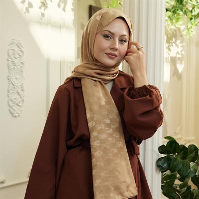 Ivory Desen İpeksi Jakar Şal Safran