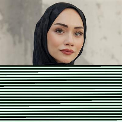 Ivory Desen İpeksi Jakar Şal Siyah
