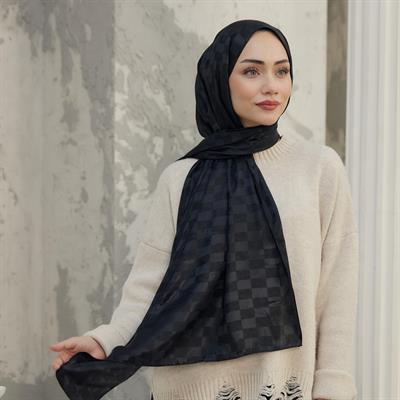 Ivory Desen İpeksi Jakar Şal Siyah
