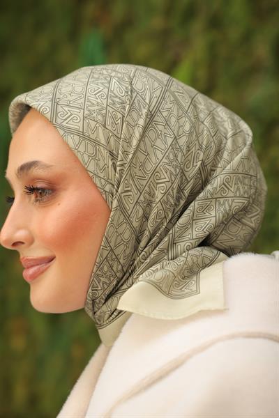 Kaşe Desenli Pamuk Eşarp Adaçayı