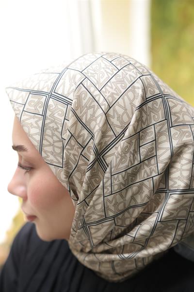 Kaşe Desenli Pamuk Eşarp Krem