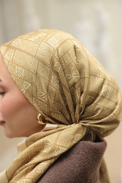 Kaşe Desenli Pamuk Eşarp Sarı