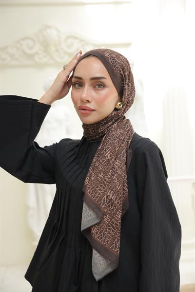 Kaşe Desenli Pamuk Şal Acı Kahve
