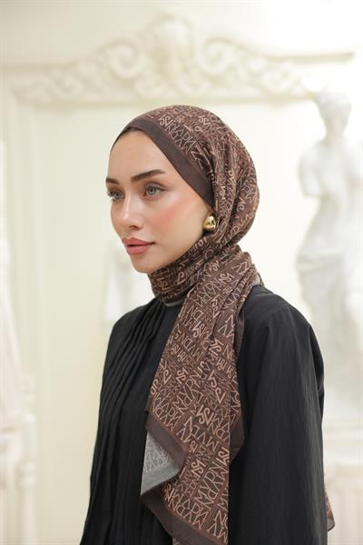 Kaşe Desenli Pamuk Şal Acı Kahve