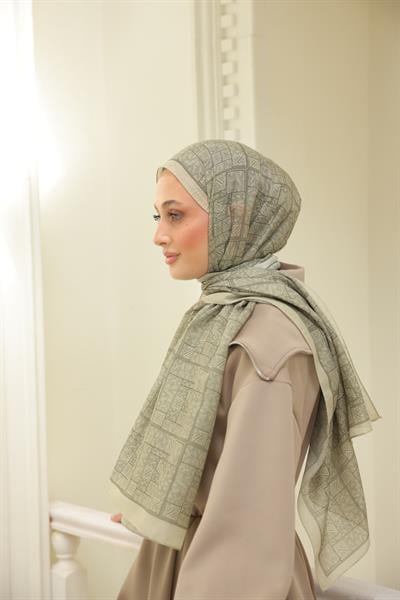 Kaşe Desenli Pamuk Şal Adaçayı