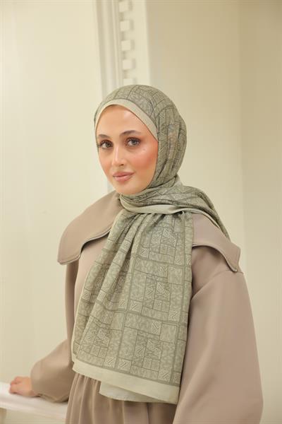 Kaşe Desenli Pamuk Şal Adaçayı