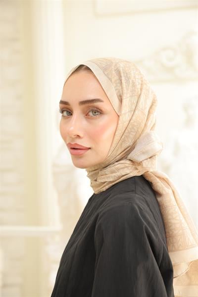 Kaşe Desenli Pamuk Şal Bej