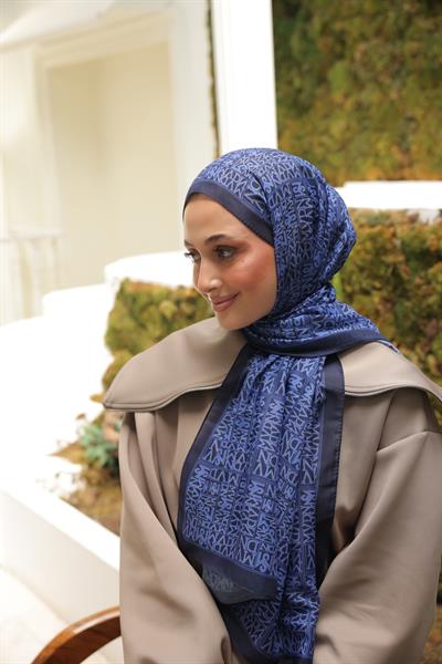 Kaşe Desenli Pamuk Şal Gece Mavisi